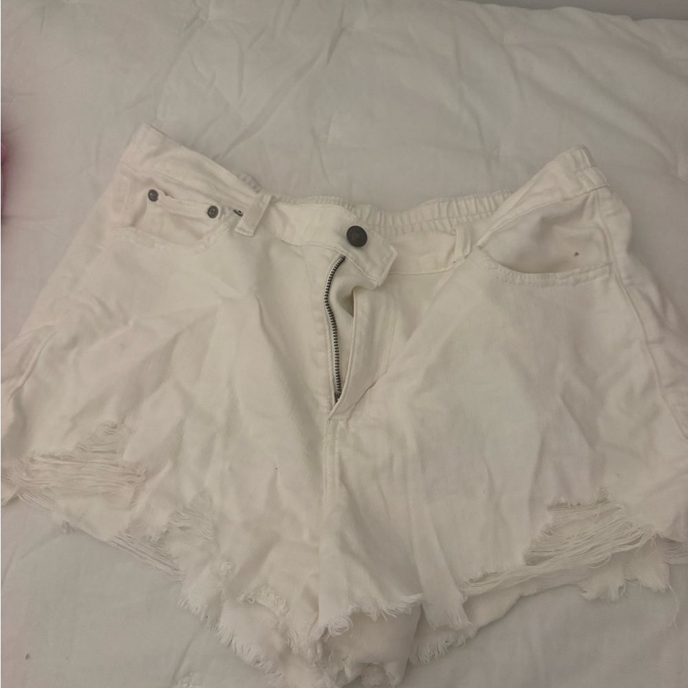 Aerie White Jean Shorts